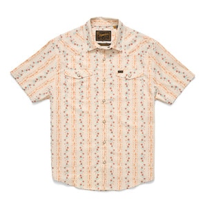 Howler Brothers Free Range Fleece Pullover Men's in Hibiscus Ribbons Riverbed Oxford